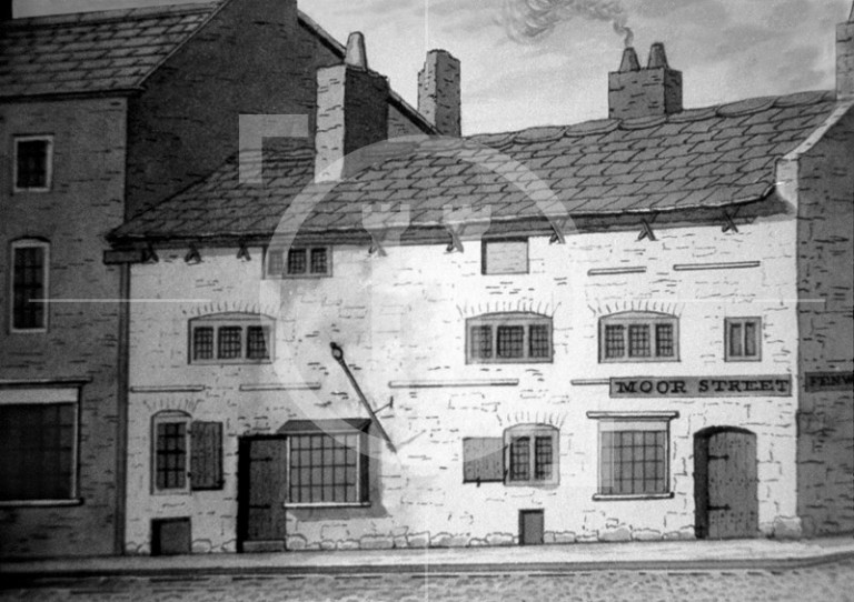 Old houses, Moor Street, 1828